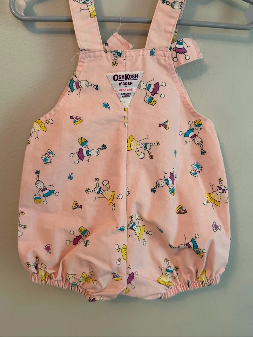 OshKosh B'gosh Pink Printed Vintage Overalls